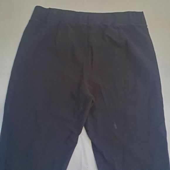 Eileen Fisher System Black Capri Pants Stretch Crepe Slim Women's Sz M Elastic - Picture 8 of 12